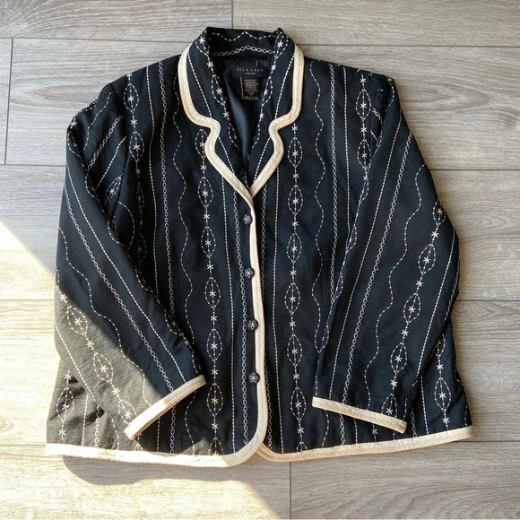 Silk Land  Embroidery Silk Blend Blazer - Picture 4 of 14